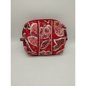 Vera Bradley Vinyl Lined 9x7 Cosmetic Bag Rosy Posies Makeup Travel